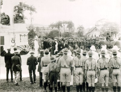 Afsløring af krigsmindesmærke, Port of Spain, Trinidad, ca. 1920 af English Photographer